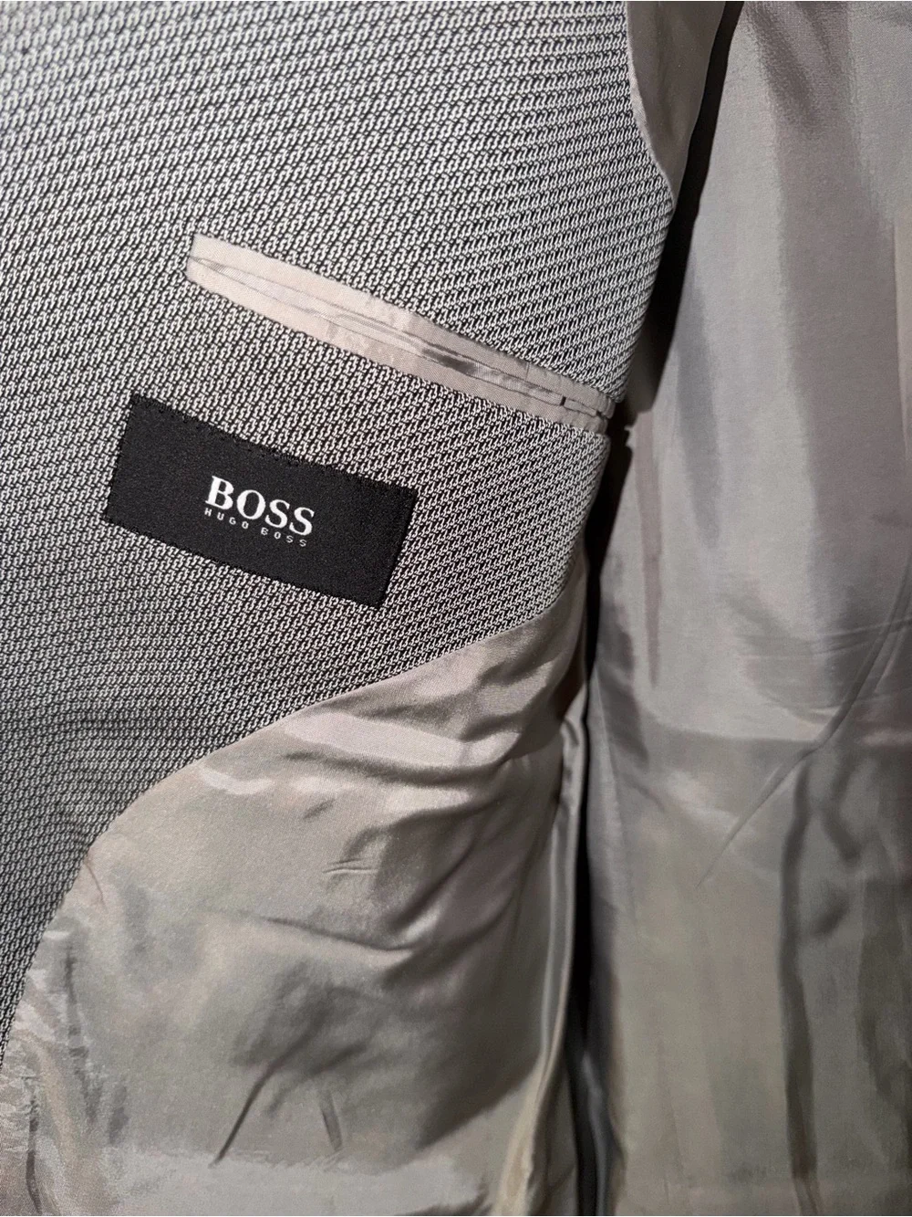 100% Cotton Hugo Boss Men's Charcoal Micro-Pattern Sport Coat